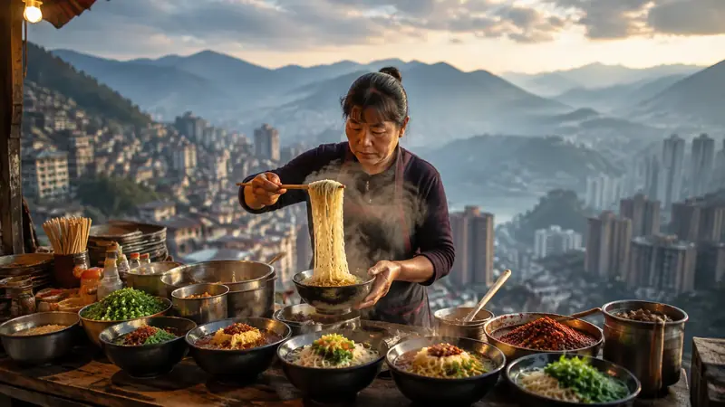 Chongqing street food and snack stalls