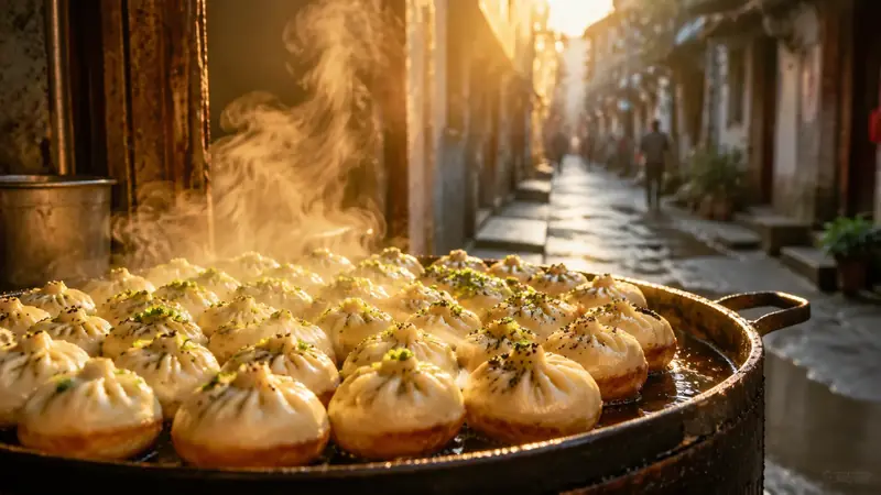 Shanghai street food and snack stalls