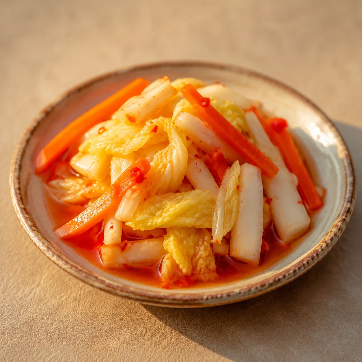 Baocai / Pickled Vegetables — Crunchy, sour, mildly spicy pickled vegetables. A refreshing